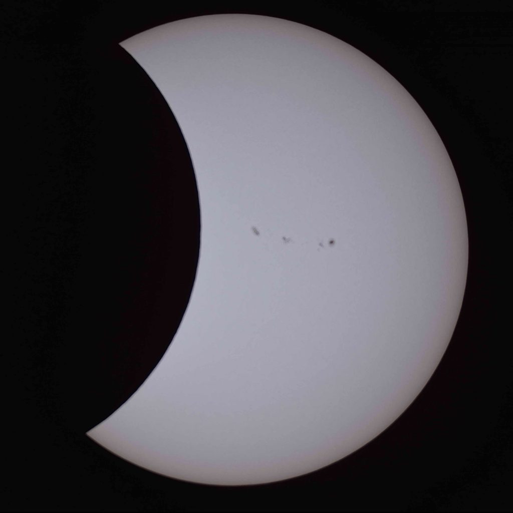 Great American solar eclipse with Antares Focal Reducer on Celestron Nexstar 8se